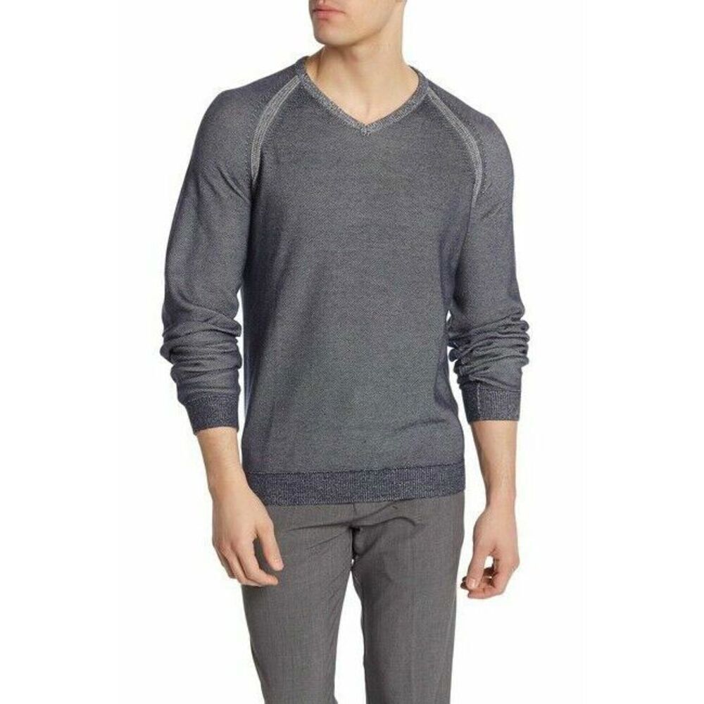 Tailor Vintage Men's Reversible V-Neck Sweater In Navy And Grey Size XXL $159